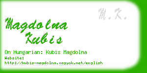 magdolna kubis business card